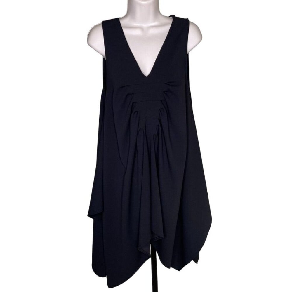 Womens Garcia Black Top Blouse Short Sleeve Flare Flirty Shirt u Size Medium